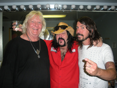 Chris with Vinnie Paul of Pantera and Dave Grohl of the Foo Fighters
